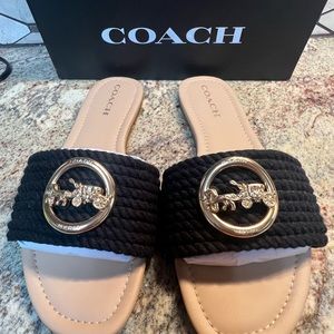 Coach Black Jolie Rope Sandals